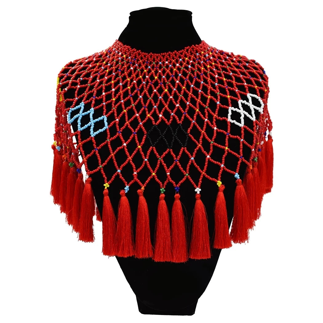 Ethnic African Big Chunky Bib Statement Choker Bohemia Women Indian Egypt Tribal Multicolors Beaded Necklaces Lady Party Gift