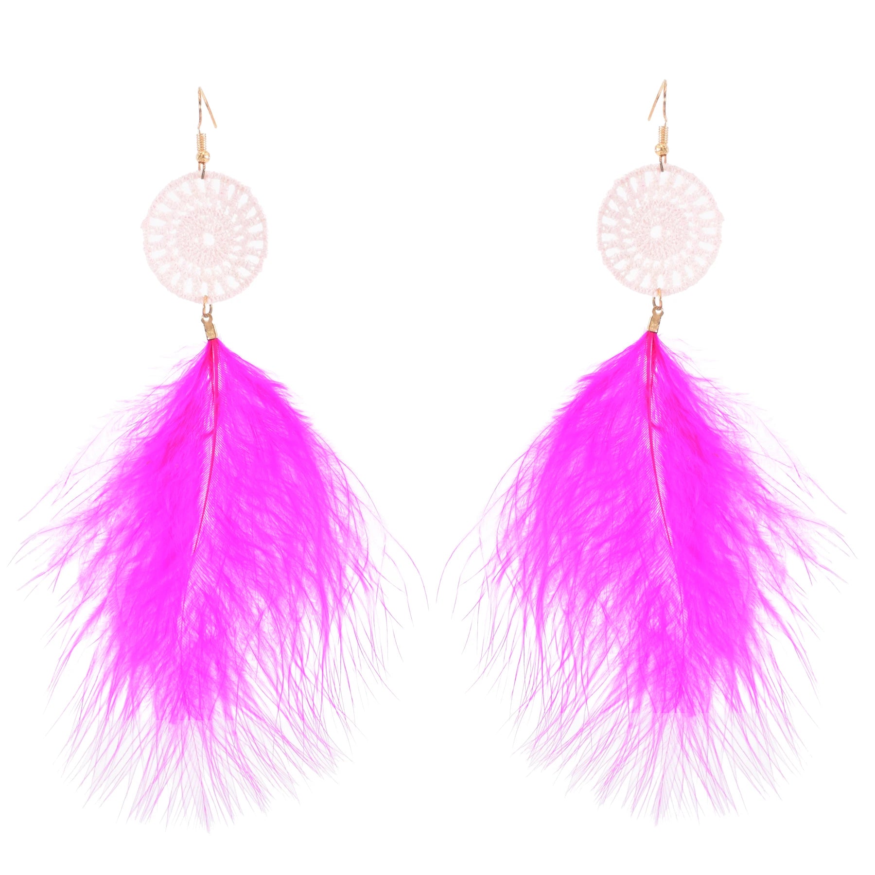 8 Colors Bohemian Feather Drop Earrings for Women White Red Purple Pink Feather Earrings Winter Holiday Party Jewelry Gift